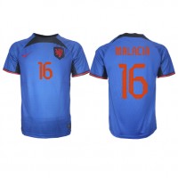 Niederlande Tyrell Malacia #16 Fußballbekleidung Auswärtstrikot WM 2022 Kurzarm